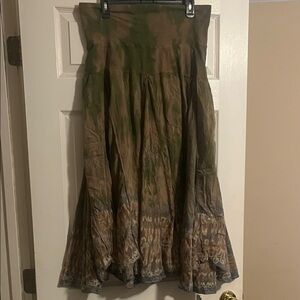 Chic Olive and Taupe A-Line Skirt